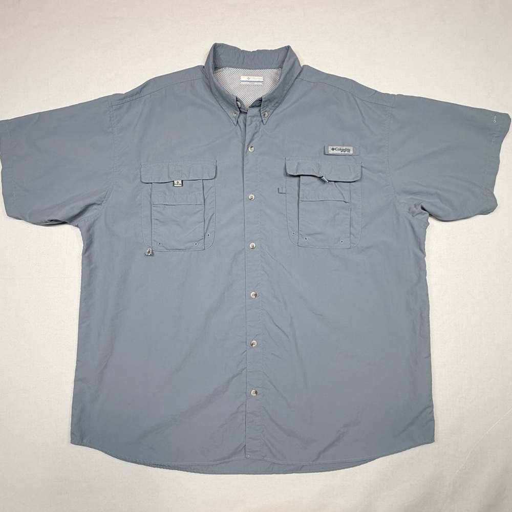 Men’s Columbia Bahama II PFG OMNI-SHADE Fishing Shirt Size XXL Slate Blue/Gray